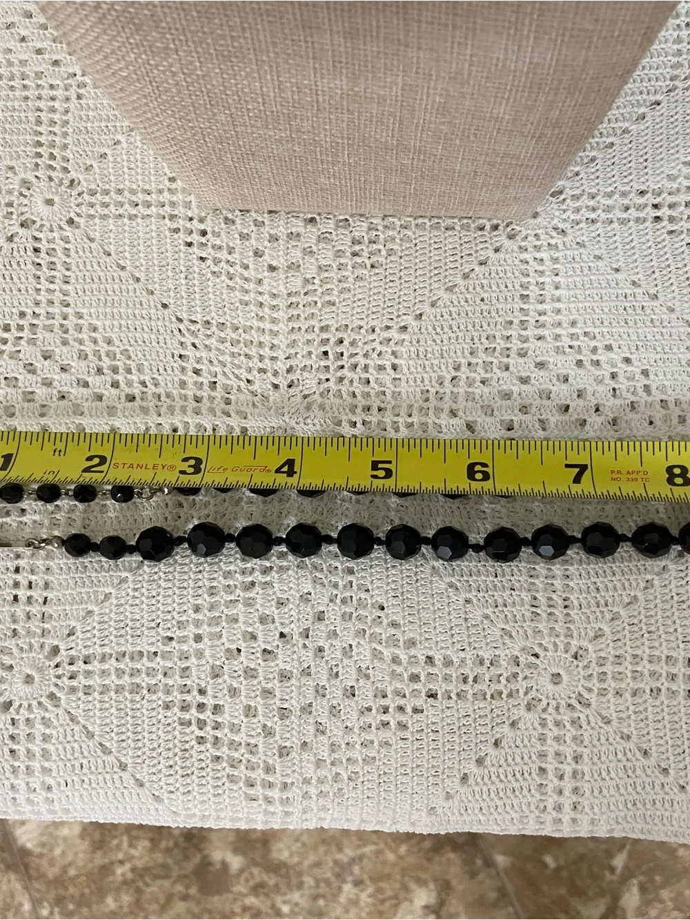 Vintage Made in Austria Black Faceted Crystal Glass Bead Necklace – Mid-Century